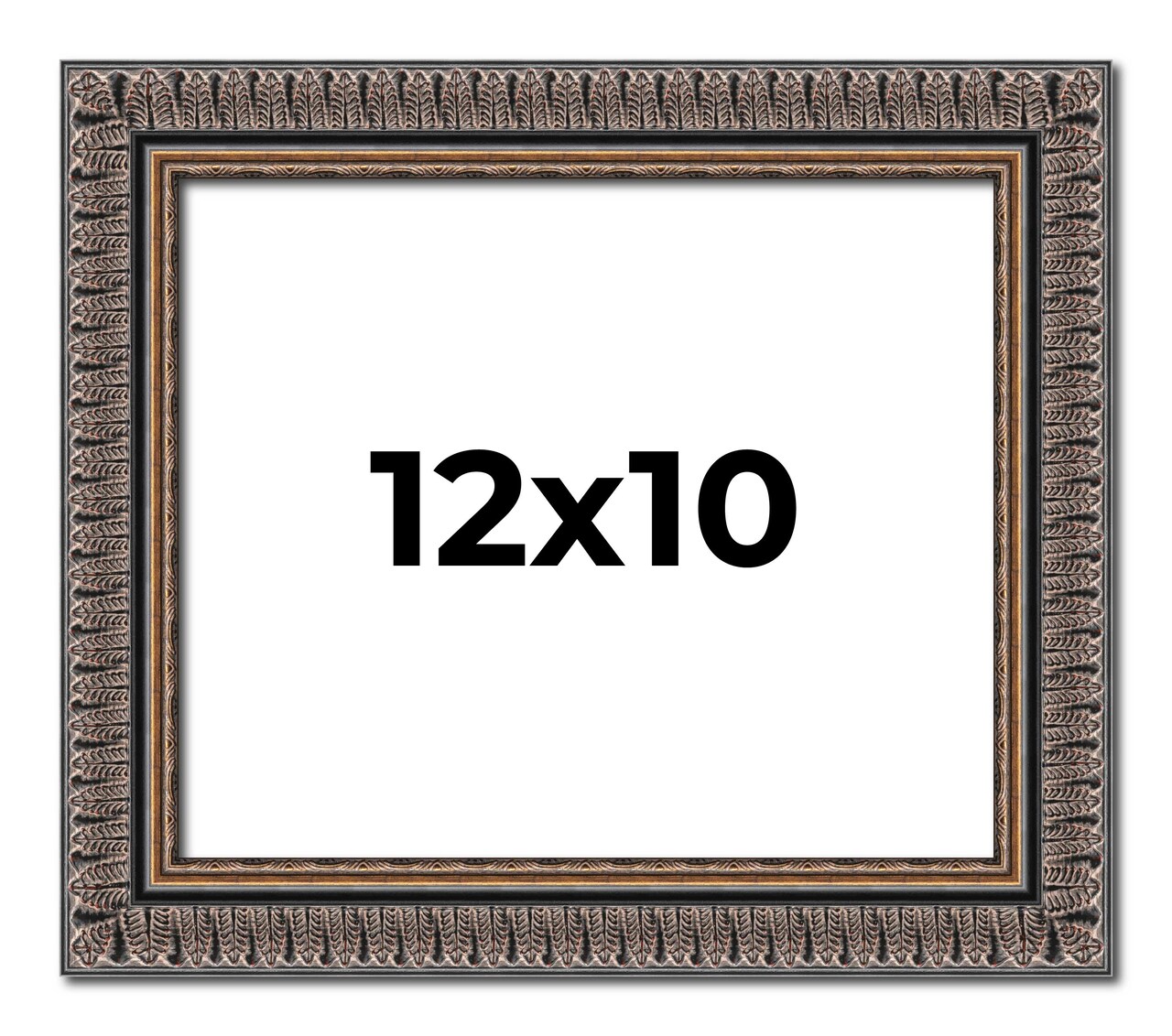 Photo Size Ornate Black Picture Frame - UV Acrylic, Foam Board Backing, Hanging Hardware